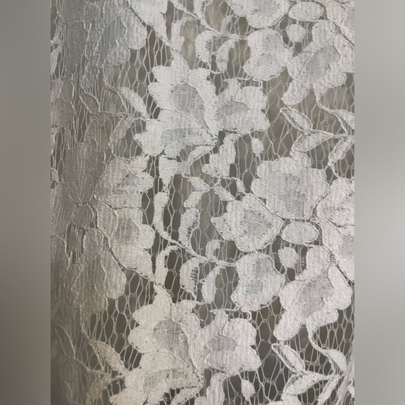 Adrianna Papell Womens Ruffle Cuff Sleeve Lace Cream Cocktail Dress  Sz 10 NWT - Picture 9 of 15